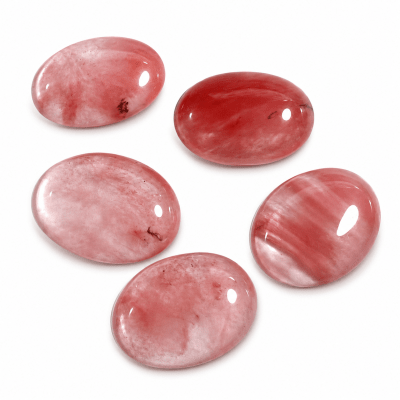 25x18mm Cuarzo Cherry Coubuchón Oval (Unidad)1