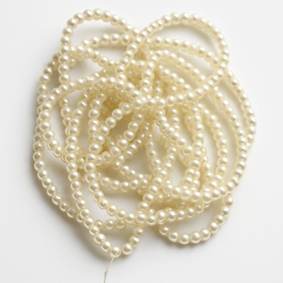 Perla Vidrio 4mm Crema Redondo (Tira)