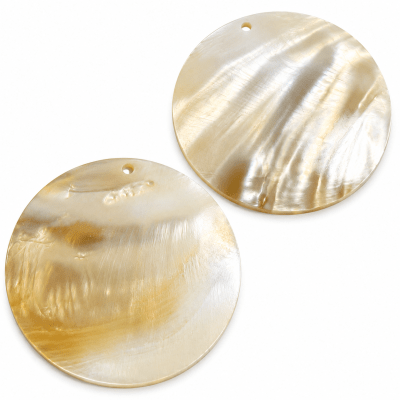Colgante Madre Perla Crema Redondo 6 cm (Unidad)