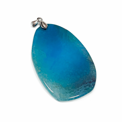 Colgante Agata Azúl Natural Plano (Unidad)2