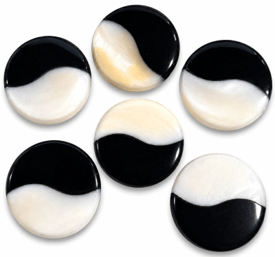 Madre Perla Natural Ying Yang 23mm (Par)