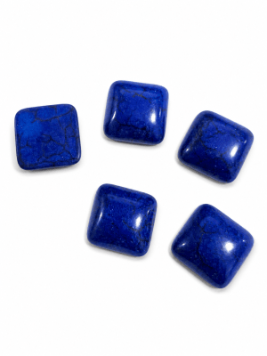 14X14mm Lapislázuli Reconstituído Coubuchón Cuadrado (Un)