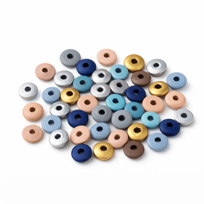 Cuentas de Madera Colores Mate Disco 6x12mm (Pack)1