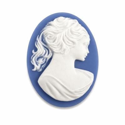 Camafeo Acrílico Mujer Perfil Simil Agata 25x18mm (Un)