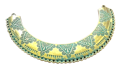 Base Collar Colgante Media Luna Metal Dorado Envejecido XL 12 cms (Unidad)2