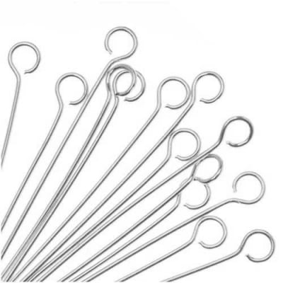 Vástago Metal Plateado Argolla 5cms (10 Pares)