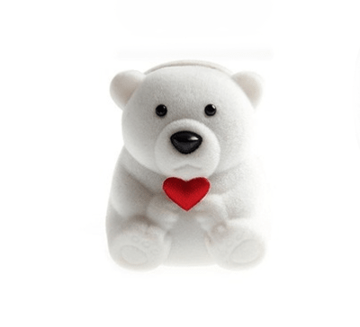 Estuche Anillo Osito Blanco (Unidad)
