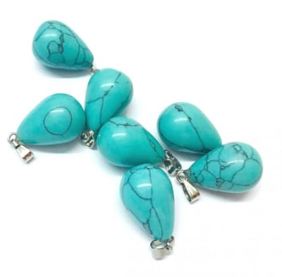 Colgante Piedra Turquesa Reconstituída Gota 18x13mm (Unidad)