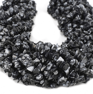 Obsidiana Nieve Natural Chips (Tira)