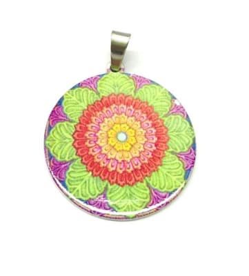 Colgante Acero Quirúrgico Mandala 30mm Nº47 (Un)