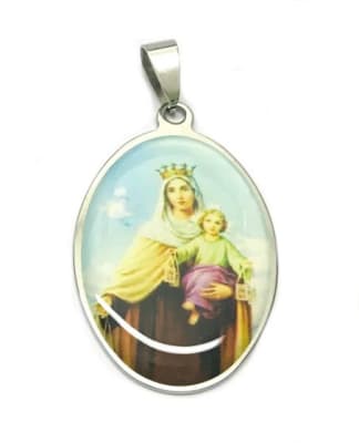 Colgante Acero Quirúrgico Virgen del Carmen 35x25mm Nº46 (Un)
