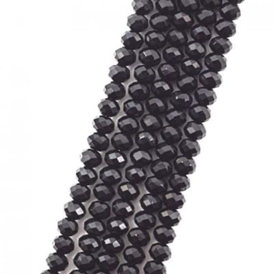 Cristal Jet-Negro Rondelle 4x3mm (Tira)