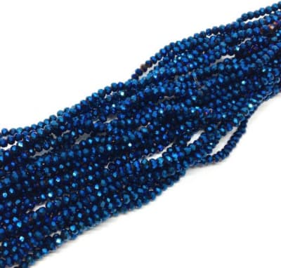 Cristal Azúl Metálico Rondelle 6x3mm (Tira)