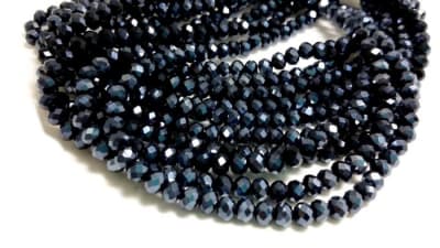 Cristal Azúl Satín Rondelle 4x3mm (Tira)