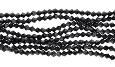 Cristal Bicono Jet-Negro 3mm (Tira)