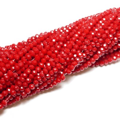 Cristal Rojo Rondelle 8x6mm (Tira)1