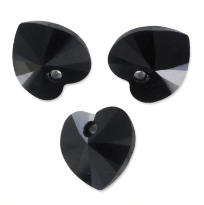 Corazón Swarovski Jet 10mm (Un)