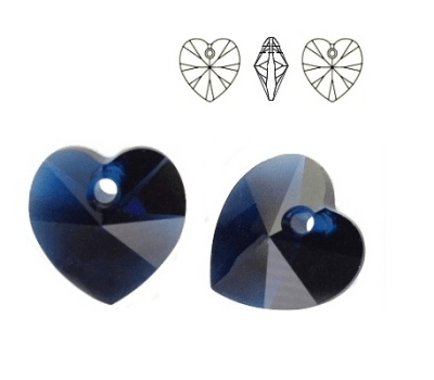 Corazón Swarovski Dark Indigo 10mm (Un)
