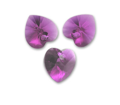 Corazón Swarovski Amatista 10mm (Unidad)1