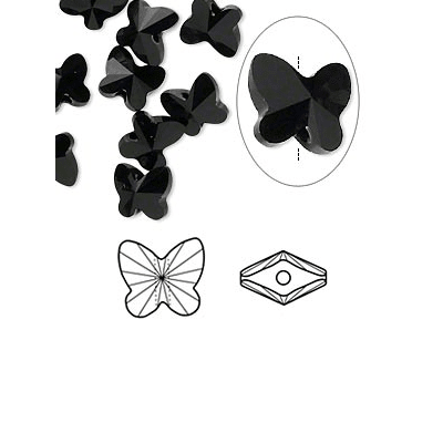 Mariposa Swarovski Jet 10mm (Un)1