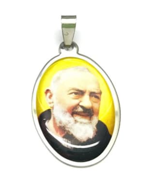 Colgante Acero Quirúrgico Padre Pío 35x25mm Nº66 (Un)