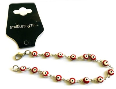 Púlsera Acero Quirúrgico Ojo Turco Rojo Nº72 (Un)1