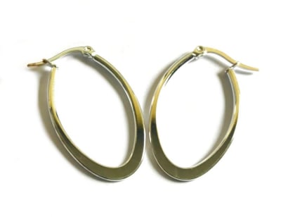 Aros Acero Quirúrgico Oval 3.5cms Nº80 (Par)