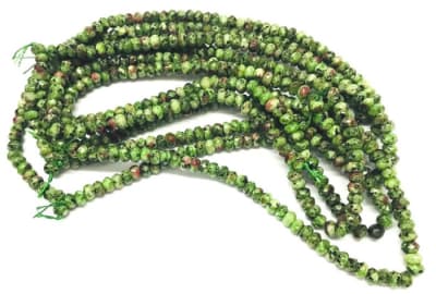Rubí Zoicite Natural Rondelle 6x3mm Facetada (Tira)