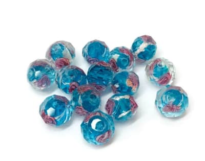 Mini Pandora Vidrio Celeste 8mm (10 Unidades)