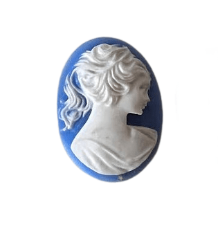 Camafeo Acrílico Mujer Perfil Simil Agata 30x22mm (Un)1