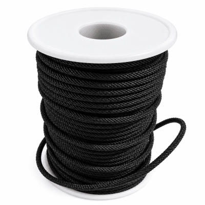 Cordón Nylon Trenzado Milán Negro 3mm (Metro)1