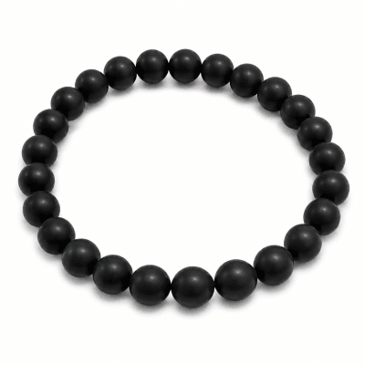 Pulsera Onix Opaco Natural Elasticado 10mm (Unidad)