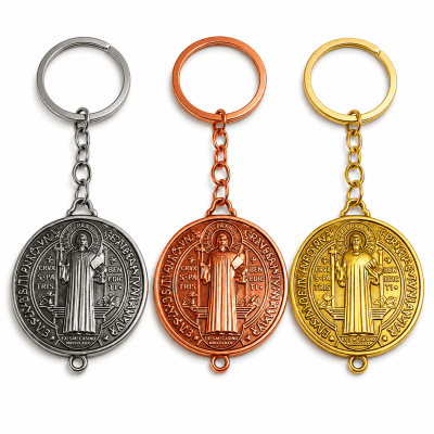 Set 3 Llaveros Metal San Benito Prorector 5cms (Set)