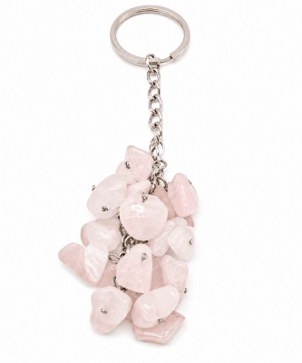 Llavero Piedras Cuarzo Rosa (Unidad)