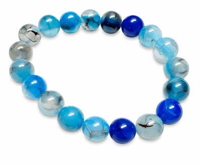 Pulsera Agata Vena de Deragón Elasticada 8mm (Unidad)