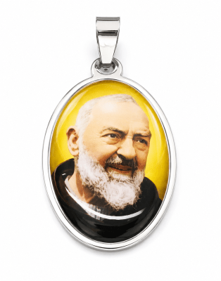 Colgante Acero Quirúrgico Padre Pío 35x25mm Nº66 (Un)
