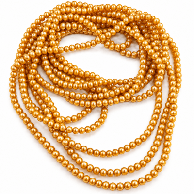 Perla Vidrio 6mm Gold Redondo (Tira)