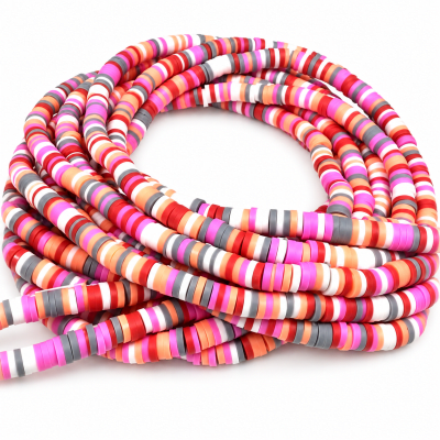 Tira Pucca Rondelle Naranjo Mix 4mm (Tira)