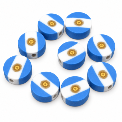 Divisor Fimo Redondo Bandera Argentina (10 Unidades)