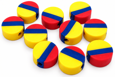 Divisor Fimo Redondo Bandera Colombia (10 Unidades)