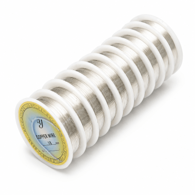 Alambre Cobre Extra Fino 0.3mm Plateado (Rollo)