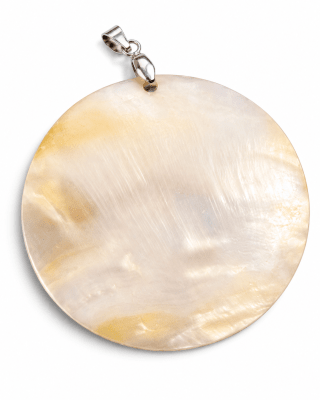 Colgante Madre Perla Crema Con Valier 60mm (Unidad)