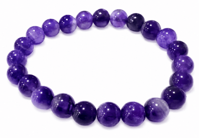 Pulsera Amatista Natural Elásticado 8mm (Unidad)