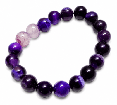 Pulsera Agata Púrpura Elasticada 10mm (Unidad)