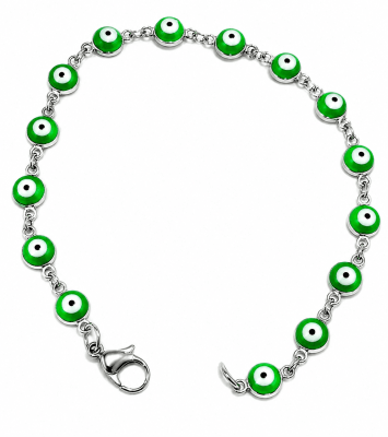 Púlsera Acero Quirúrgico Ojo Turco Verde Nº82 (Un)
