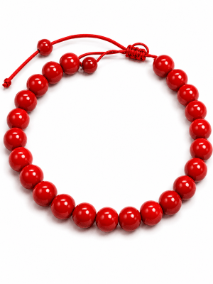 Pulsera Agata Roja Natural Con Hilo 8mm (Unidad)1