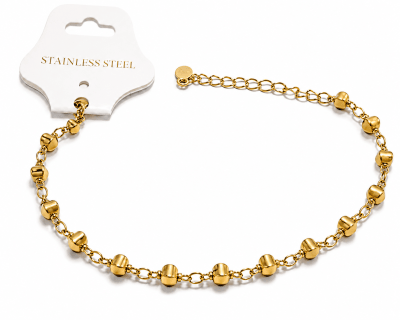 Púlsera Acero Quirúrgico Dorado Círculo Plano (Unidad)1