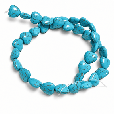 Turquesa Reconstituída Corazón 13mm (Tira)