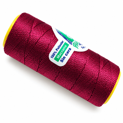 Hilo Macrame 100% Poliester Burdeo A1077 (Rollo)1
