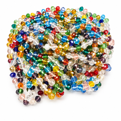 Cristal Mix Rondelle 7x6mm Extra Largo (Tira)
